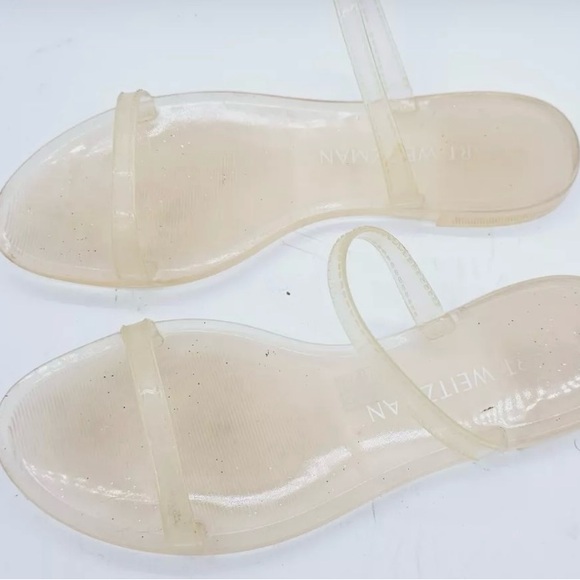 Stuart Weitzman Sawyer Slide Sandal Two Strap Jelly Sandal Flannel Clear. Size 9 - Picture 1 of 5